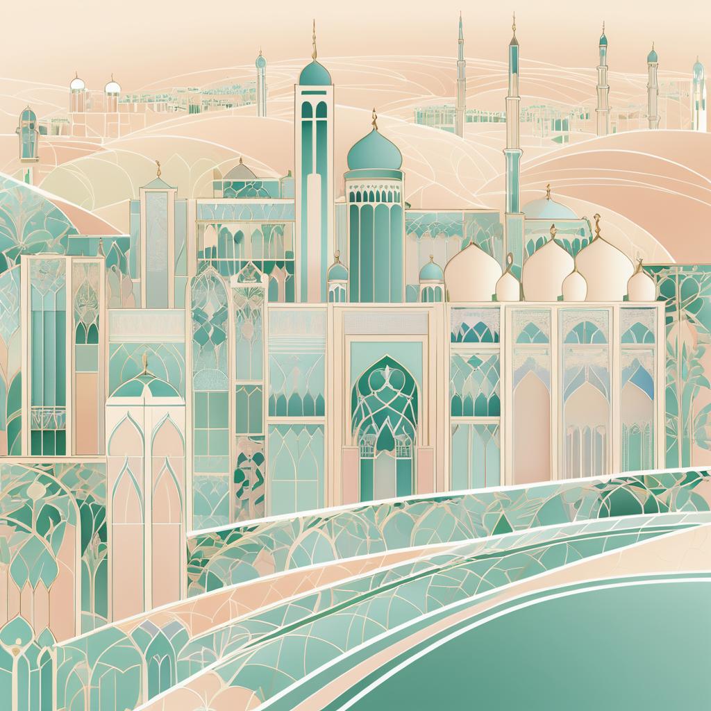 Art Nouveau Dubai Illustration Inspired by Poiret