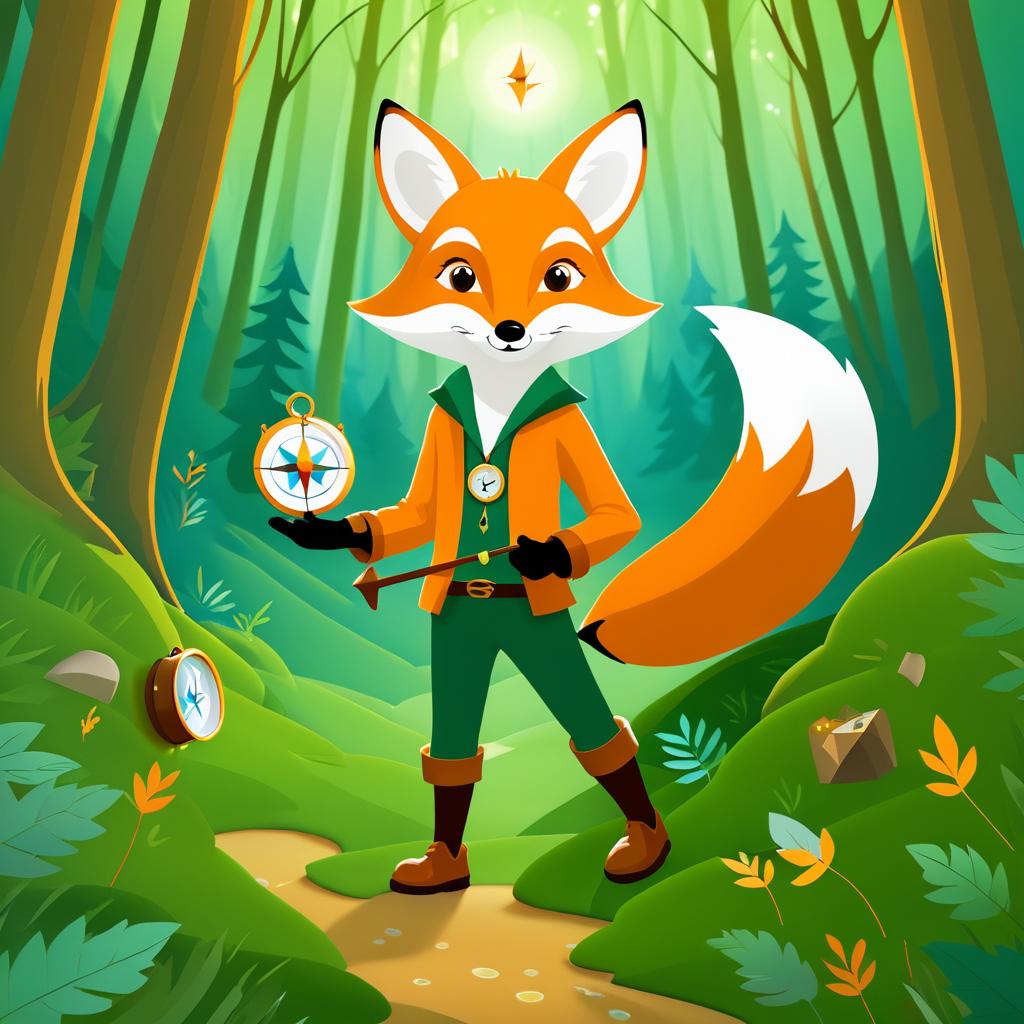 Whimsical Fox Adventure in Enchanted Forest