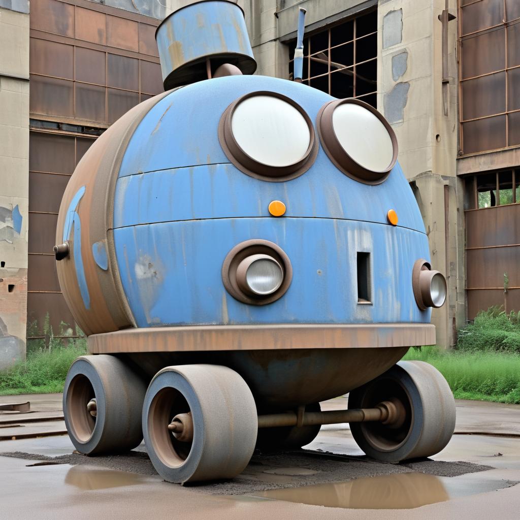 Content Cement Mixer in Abandoned Factory