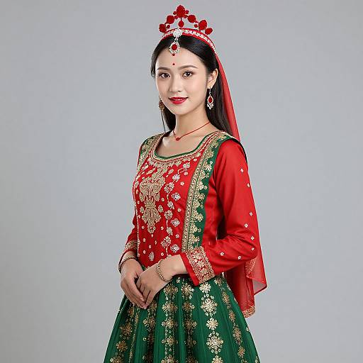 Traditional Garba Woman in Vibrant Outfit