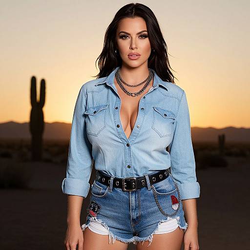 Casual Grunge Woman in Denim