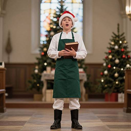 Solo Carol Singer in Christmas Costume