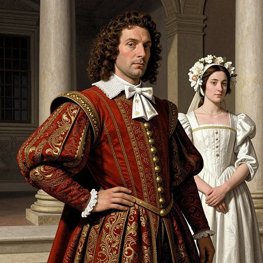 Renaissance Elegance in Comic Style