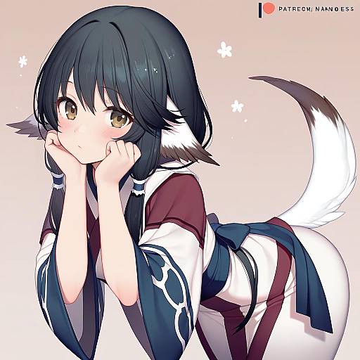 Illustration of Aruruu, utawarerumono in the style of Nanoless