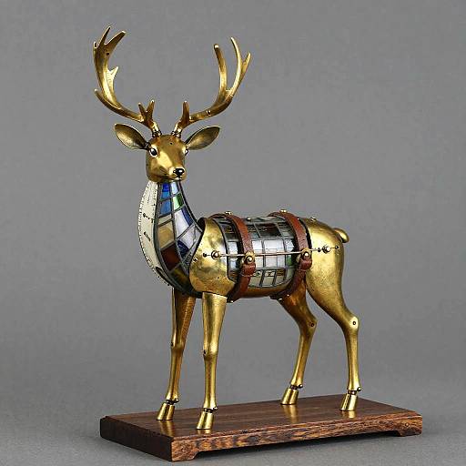 Articulated Clockwork Stag Automaton