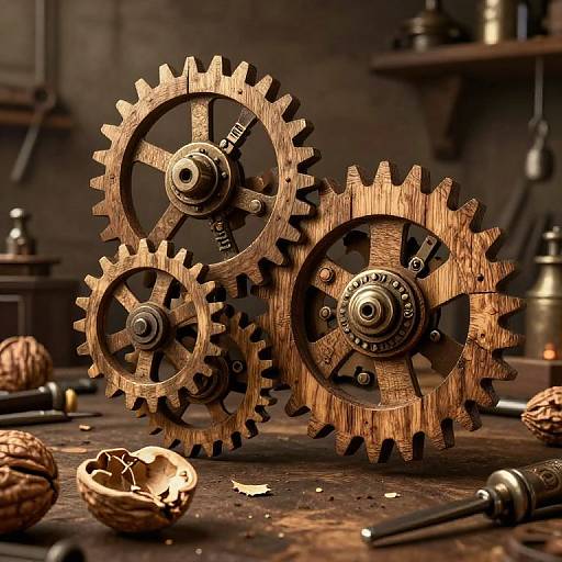 Steampunk Nut Shell Gears Workshop
