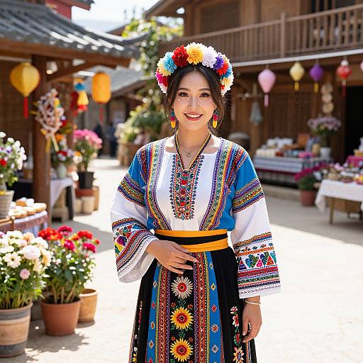 Vibrant Woman in Traditional Costume