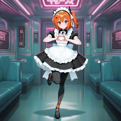 Android Maid in Retro Diner Setting