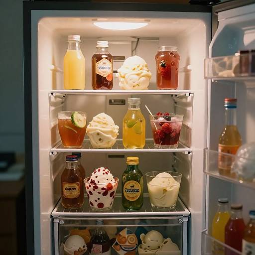 Retro Refrigerator with Drinks & Ice Cream
