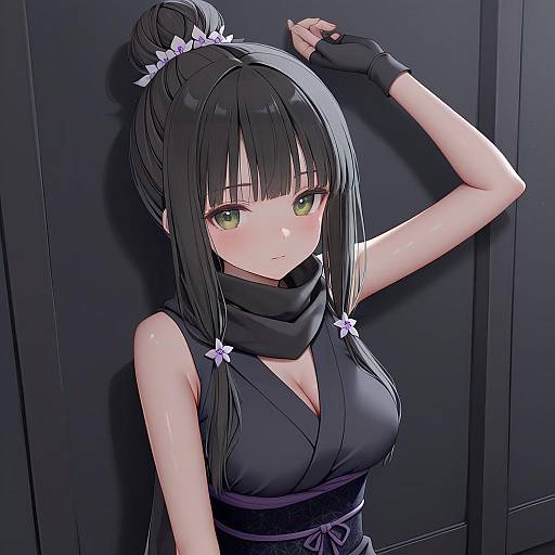 Illustration of Hamaguchi ayame, idolmaster in the style of Kamu (geeenius)