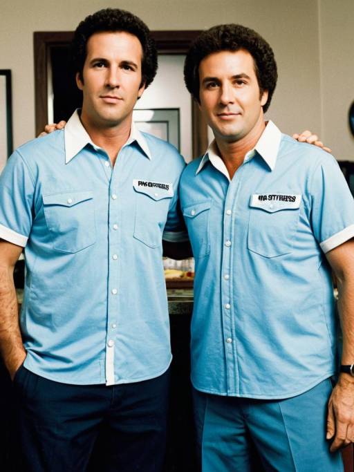Men in Blue Work Uniforms