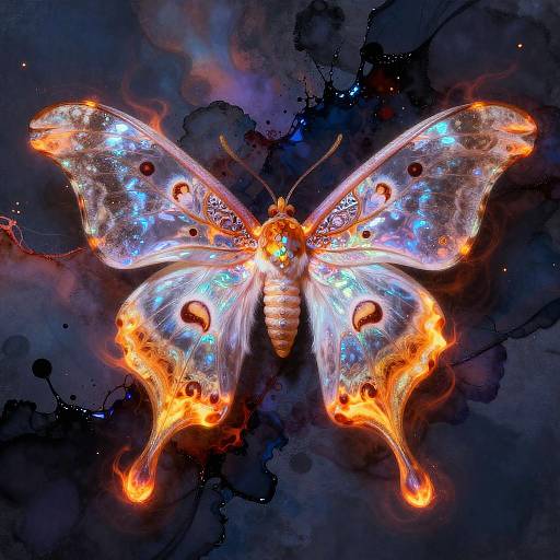 Luminescent Orchid Moth Artwork