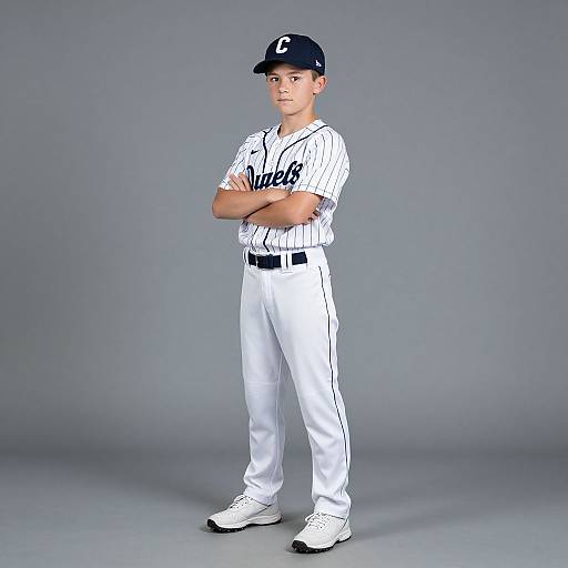 Baseball Coach in Striped Sportswear