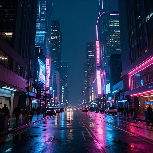 Surreal Cyberpunk Urban Street Scene