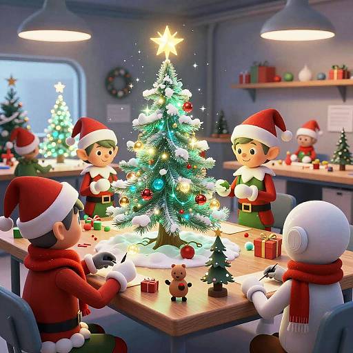 Futuristic AI Christmas Workshop