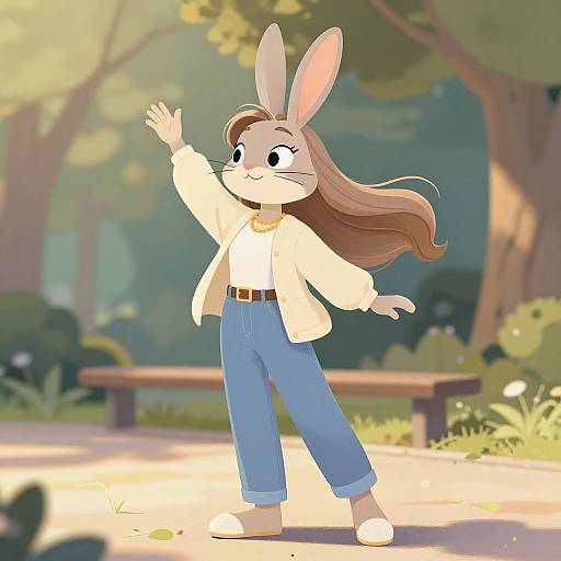 Lola Bunny Human Form in Pastel Park