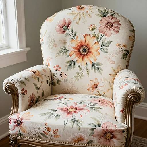 DIY Floral Chair Upholstery Tutorial