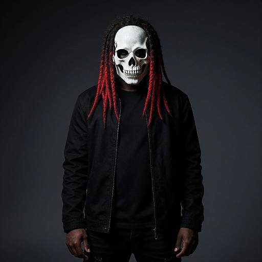 Man in Black with Red Dreadlocks