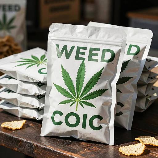 Bold Cannabis Leaf Weed Chips Bags