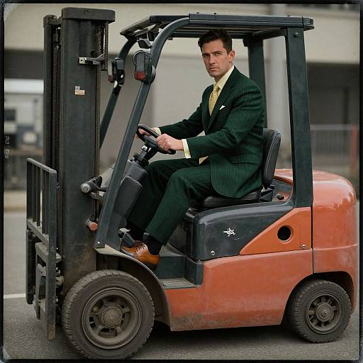 Sharp-Dressed Man in Industrial Scene