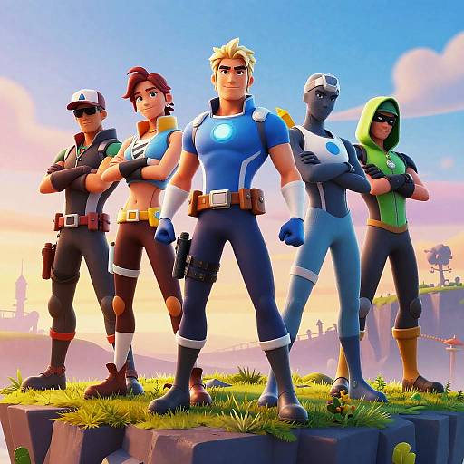 Heroic Fortnite Characters at Sunset