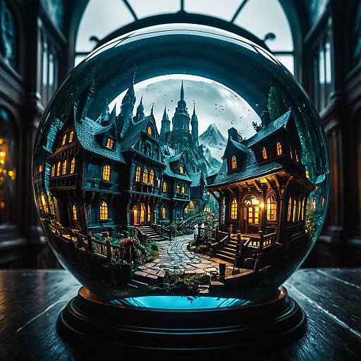 Fantasy Village in Glass Sphere