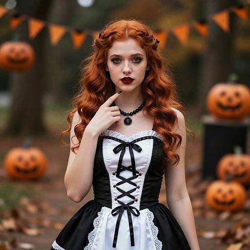 Redhead Girl in Halloween Costume