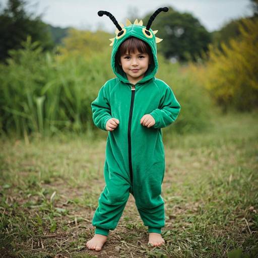 Realistic Toddler Caterpillar Costume Outdoors