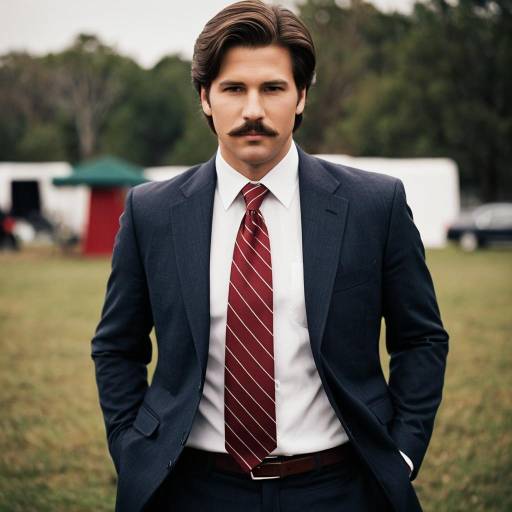 Man in Anchorman Costume with Red Necktie