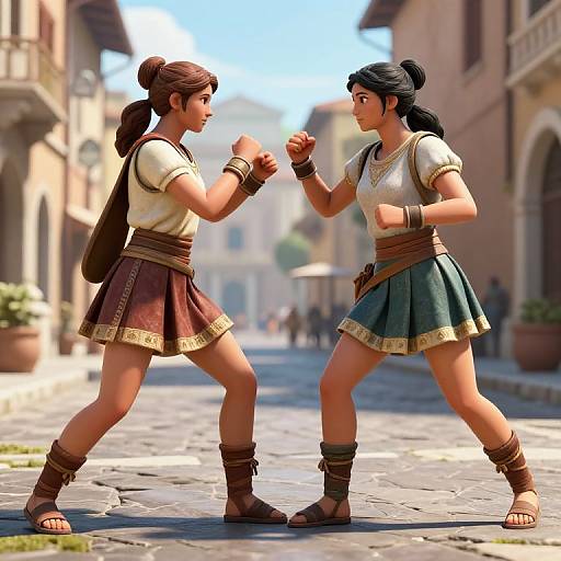 Photorealistic Ancient Rome Street Fight