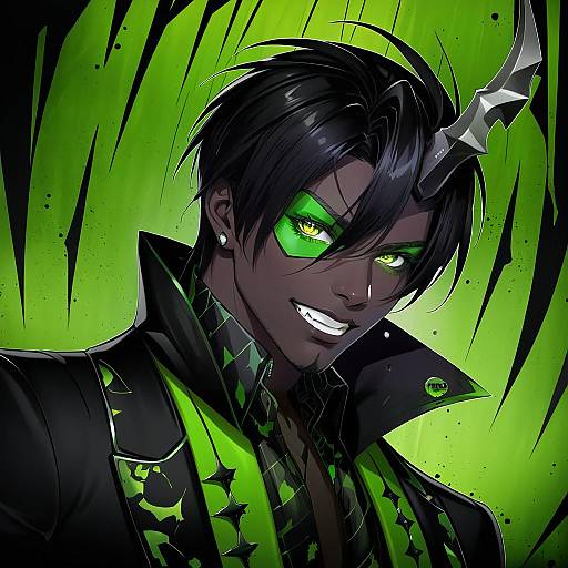 Illustration of Aragami oga, holostars in the style of Hana mori