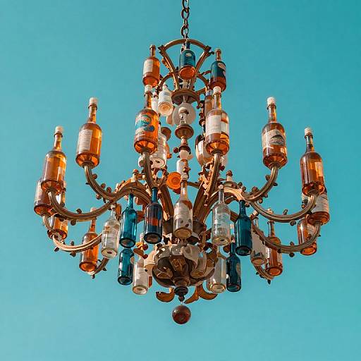 Fantastical Bottle Chandelier Sky