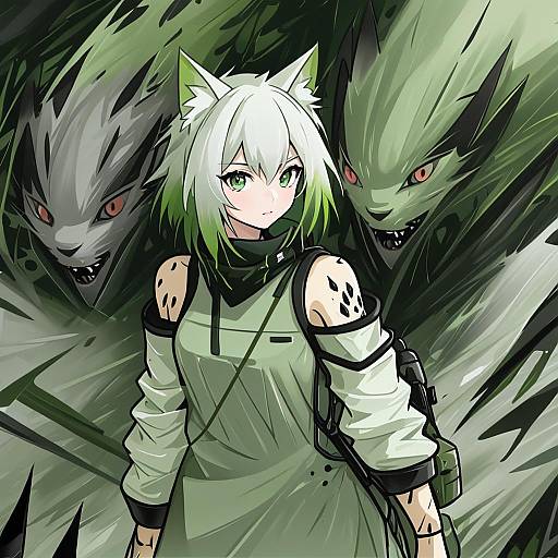 Illustration of Mon3tr (arknights), arknights in the style of Merrytail