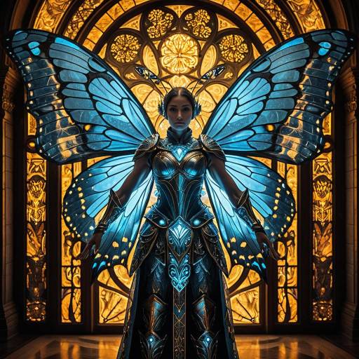 Ethereal Butterfly Knight with Fractal Wings