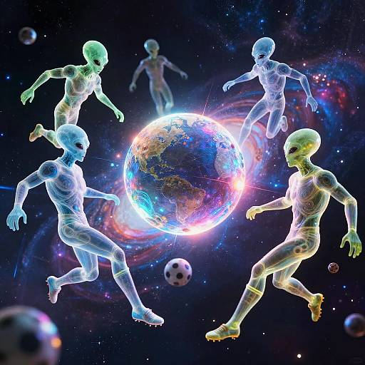 Zero Gravity Alien Soccer Match
