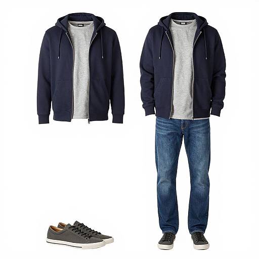 Casual Men's Navy Hoodie Outfit