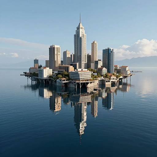 Floating Metropolis Between Sky and Sea