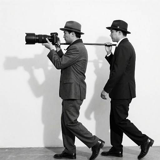 Vintage Duo with Camera in B&W