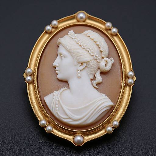 Elegant Cameo Brooch Portrait