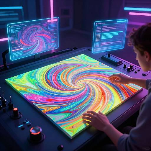 Futuristic Abstract Painting Interface