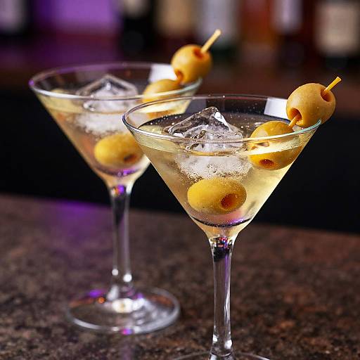 Vibrant Martini Glasses with Bokeh