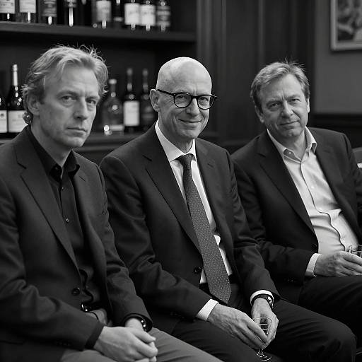 Elegant Trio in Black and White Portrait