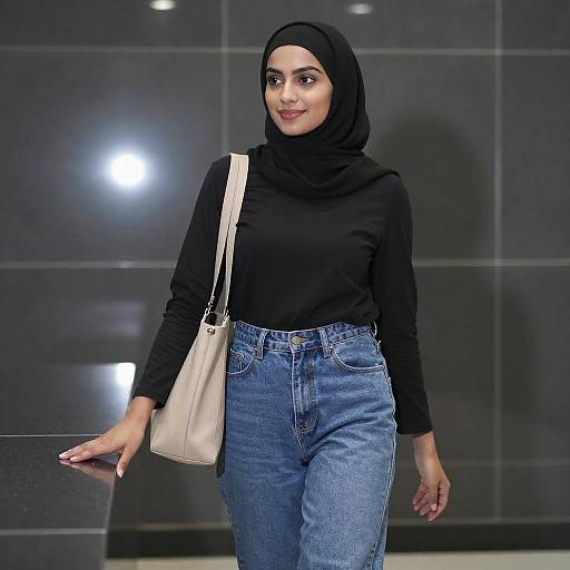 Young Woman in Black Hijab Portrait