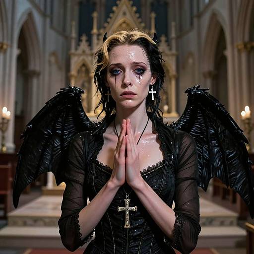 Hyper-Realistic Gothic Prayer Portrait