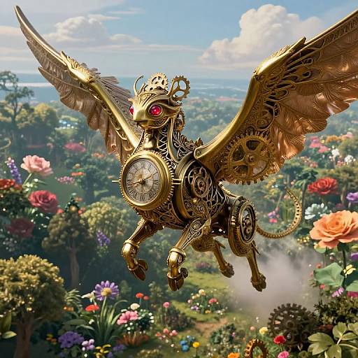 Steampunk Art Nouveau Clockwork Beast