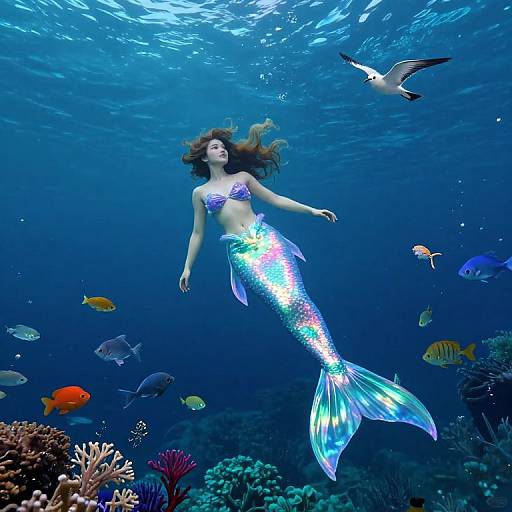 Enchanted Mermaid Princess on Crystal Ocean