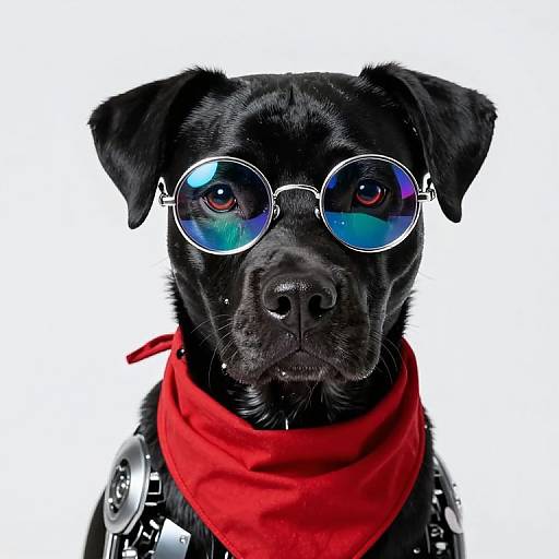 Futuristic Cybernetic Dog with Glasses