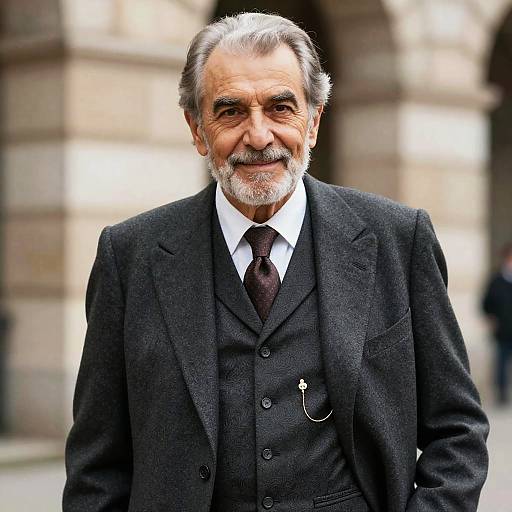 Elegant Elderly Man in Vintage Suit