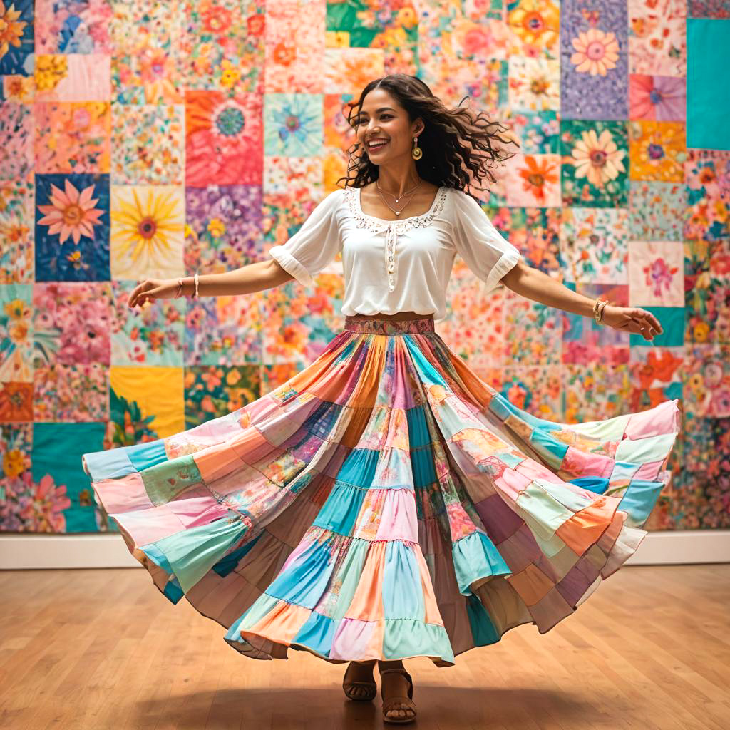 Vibrant Dancer in Art Gallery