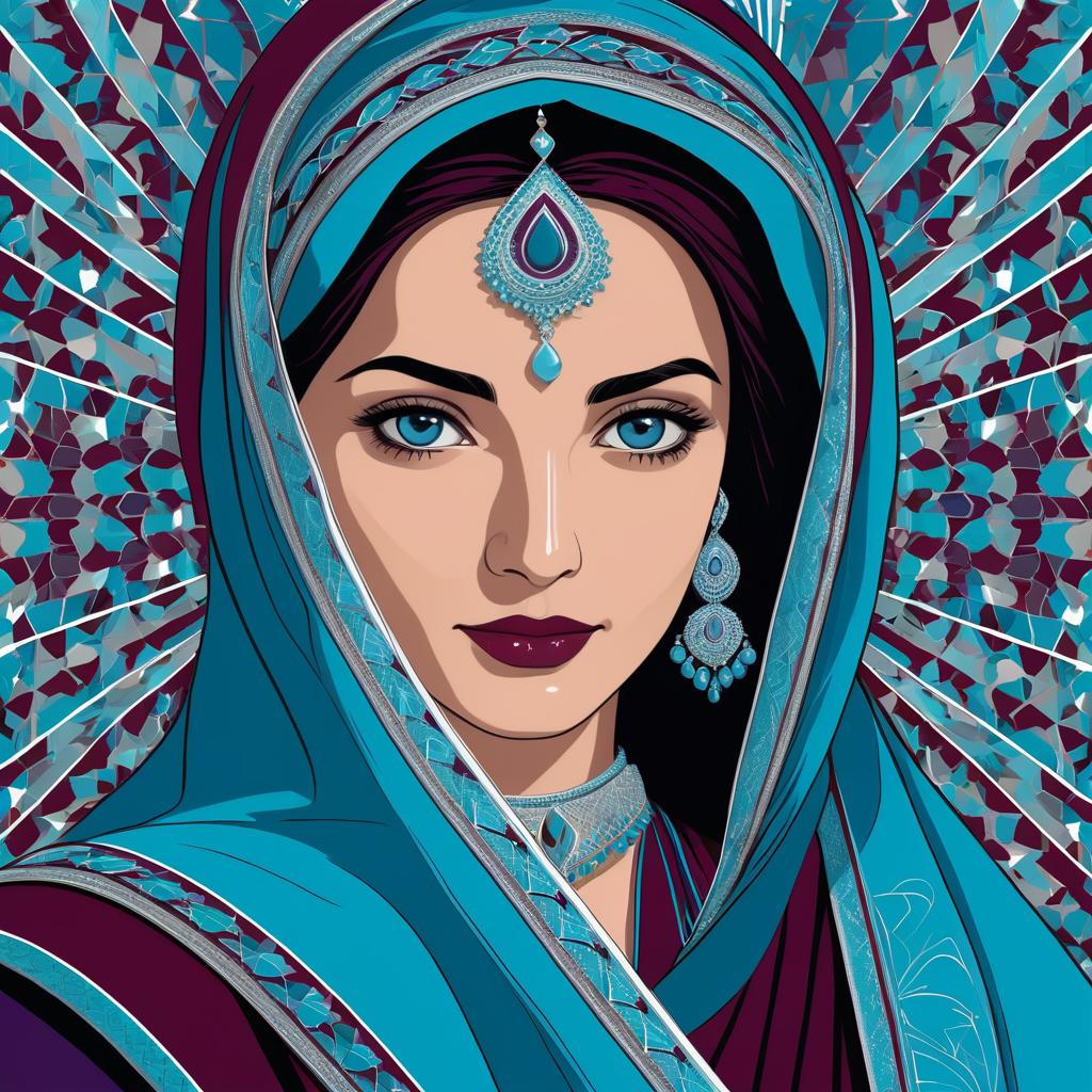 Stylized Middle-Eastern Woman Illustration